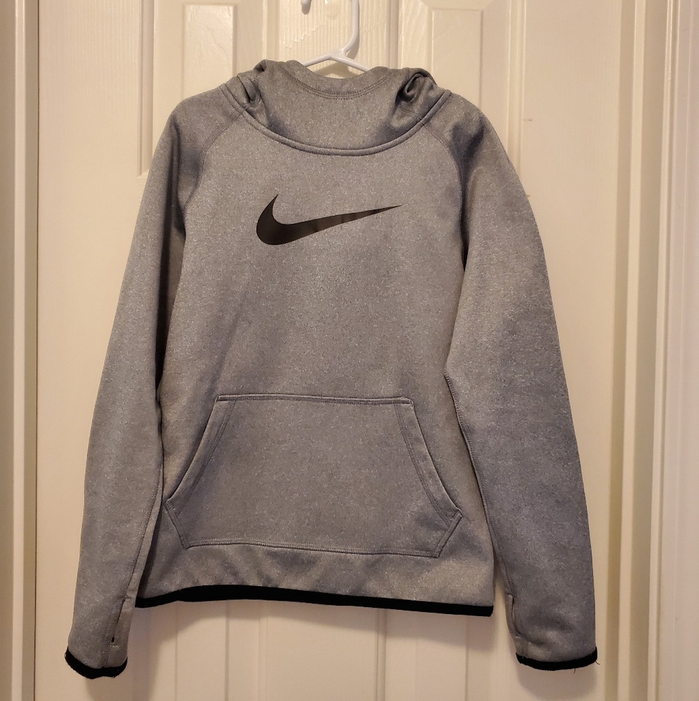 Nike Grey Fleece-lined Hoodie- youth small
